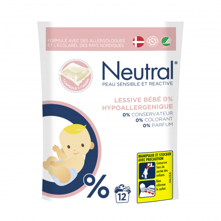 Neutral Lessive Capsules Pour Bébé Hypoallergénique 12 Lavages