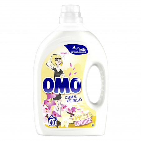 Omo Sensations Lessive Liquide Vanille & Orchidée 2L 40 Lavages