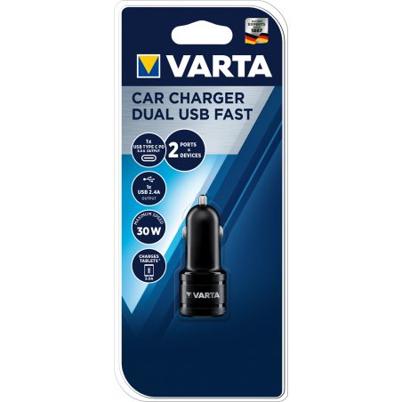 Varta - CAR CHARGER DUAL USB FAST Varta - CAR CHARGER DUAL USB FAST