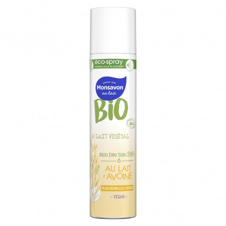 Pack de 6 - Monsavon Déodorant Spray Bio Lait Avoine 75ml