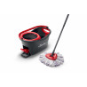 Vileda Turbo 3 en 1 balai avec système rotatif + seau à pédale – set complet, retire 99% des bactéri