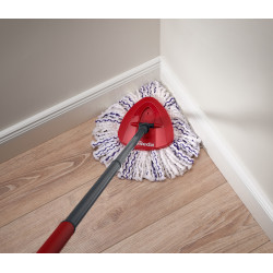 Vileda Turbo 3 en 1 balai avec système rotatif + seau à pédale – set complet, retire 99% des bactéri