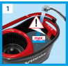 Vileda Turbo 3 en 1 balai avec système rotatif + seau à pédale – set complet, retire 99% des bactéri