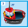 Vileda Turbo 3 en 1 balai avec système rotatif + seau à pédale – set complet, retire 99% des bactéri