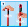 Vileda Turbo 3 en 1 balai avec système rotatif + seau à pédale – set complet, retire 99% des bactéri