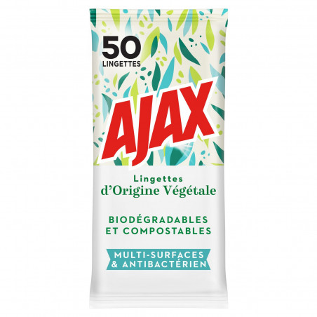 Lingettes Végétales Ajax multi surfaces x50