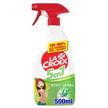 Produit Ménager La Croix 5 en 1 Spray Désinfectant Javel Fraîcheur Eucalyptus - 500ml