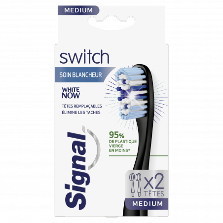 Signal Brosse à Dents Switch Têtes Remplaçables White Now Medium x2