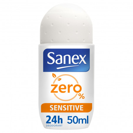 Déodorant sans sels d'aluminium Sanex Zéro 0% Peaux sensibles bille - 50ml