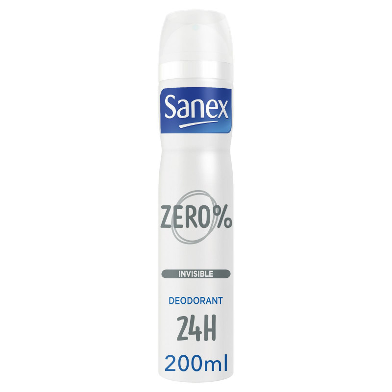 Déodorant sans sels d'aluminium Sanex Zéro 0% anti traces blanches spray - 200ml