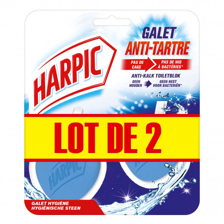 Pack de 9 Harpic Bloc cuvette Galet Hygiène anti tartre lotx2