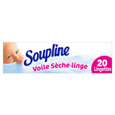 Voile Sèche Linge Adoucissant Soupline Douceur & Soin - 20 lingettes