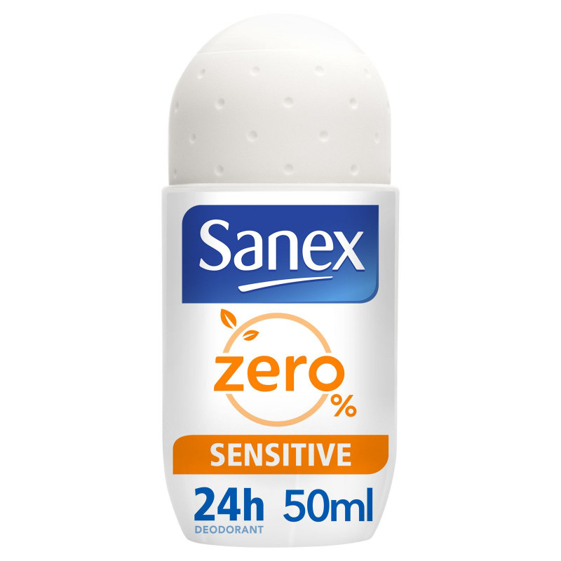 Pack de 6 - Déodorant sans sels d'aluminium Sanex Zéro 0% Peaux sensibles bille - 50ml