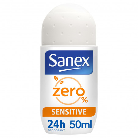 Pack de 6 - Déodorant sans sels d'aluminium Sanex Zéro 0% Peaux sensibles bille - 50ml